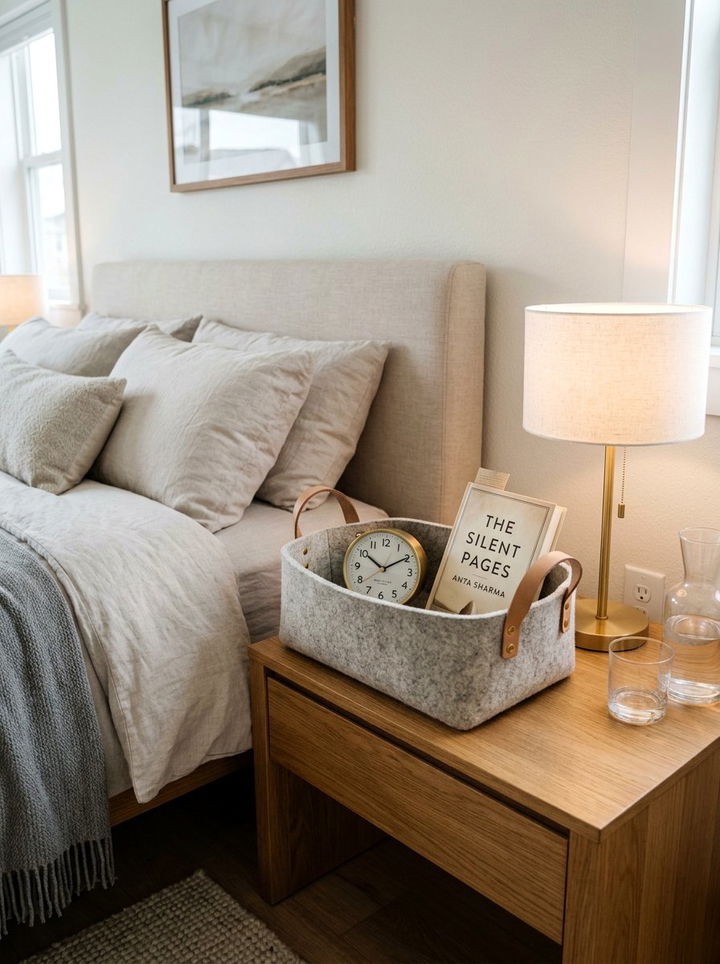 Wool Felt Basket - 30 wool bedroom ideas