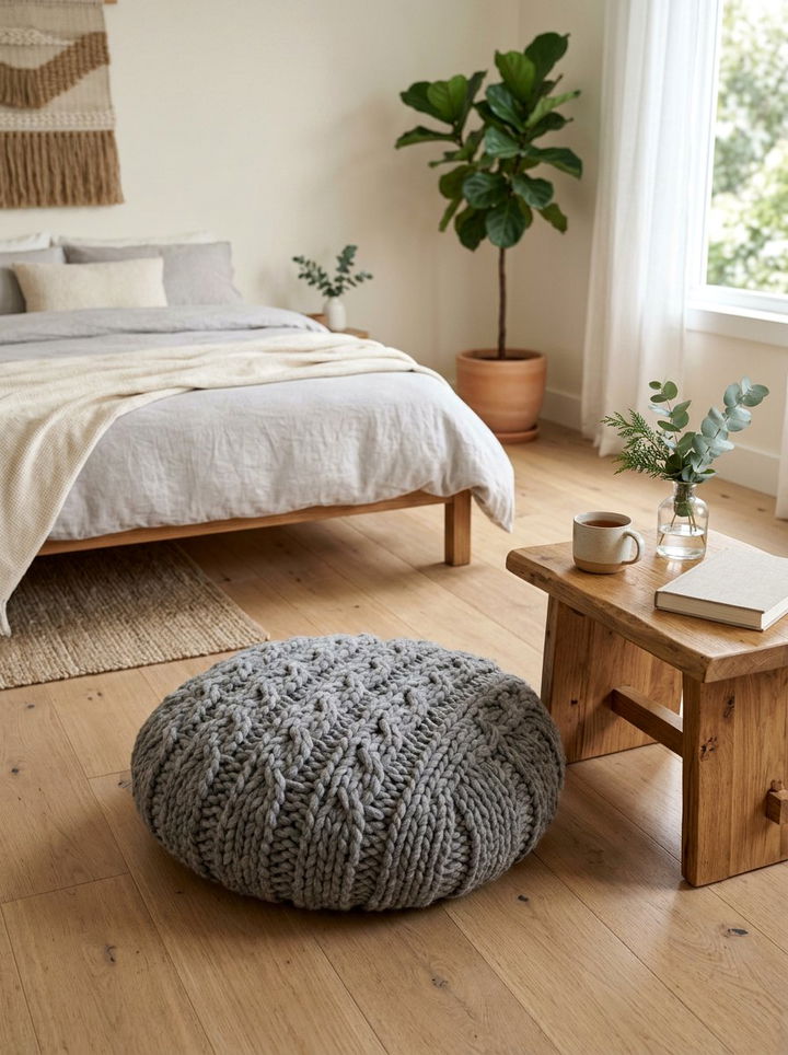 Wool Floor Pillow - 30 wool bedroom ideas