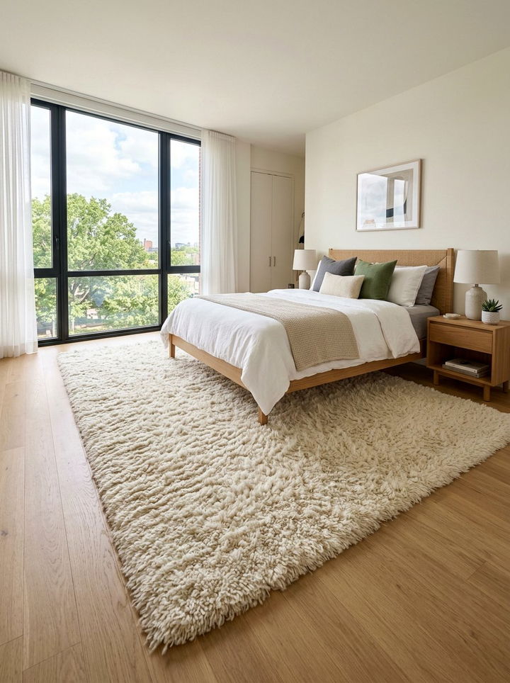 Wool Shag Rug - 30 wool bedroom ideas