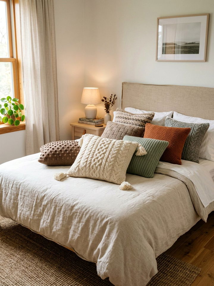 Wool Throw Pillow - 30 wool bedroom ideas