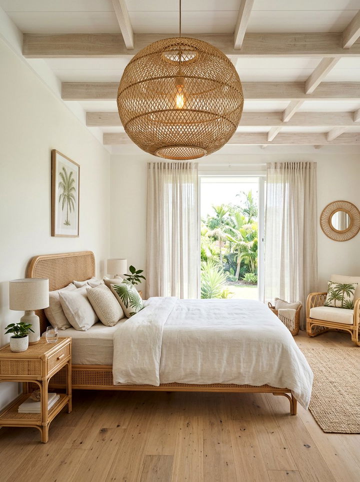 Woven Bamboo Light - 30 bedroom pendant lights