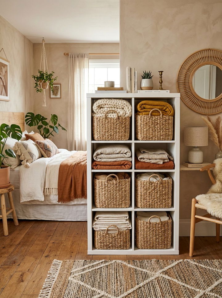 Woven Basket Cube Storage - 30 bedroom storage cubes