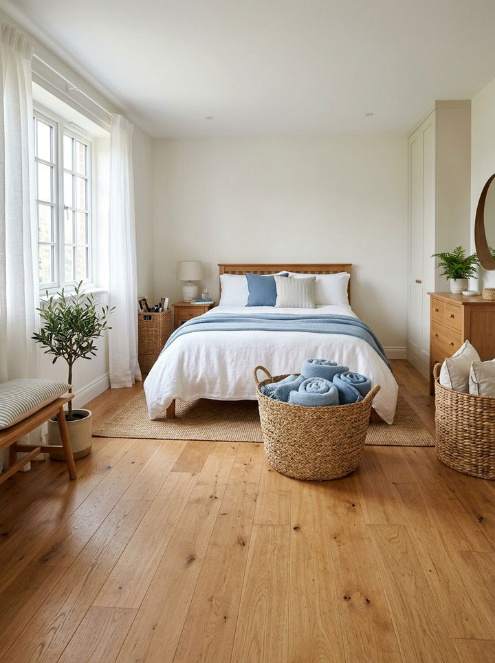 Woven Basket Storage - 30 surfing bedroom ideas