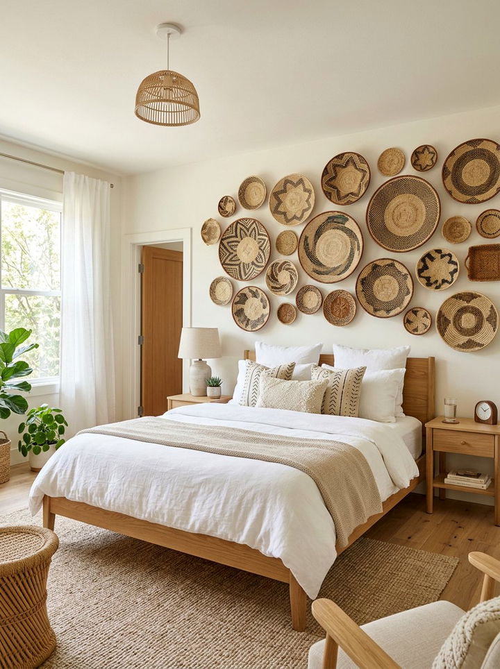 Woven Basket Wall Bedroom - 30 Southwestern bedroom ideas