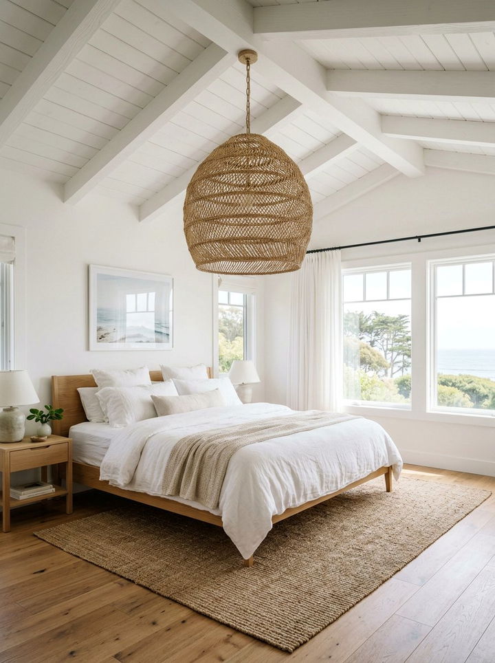 Woven Grass Chandelier - 30 bedroom chandeliers