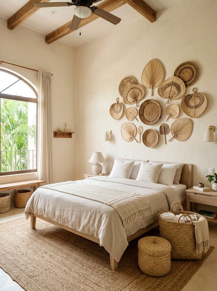 Woven Palm Leaf Decor - 30 Mexican bedroom ideas