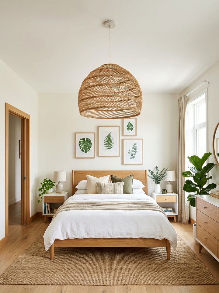 Woven Pendant Light - 30 tropical bedroom ideas