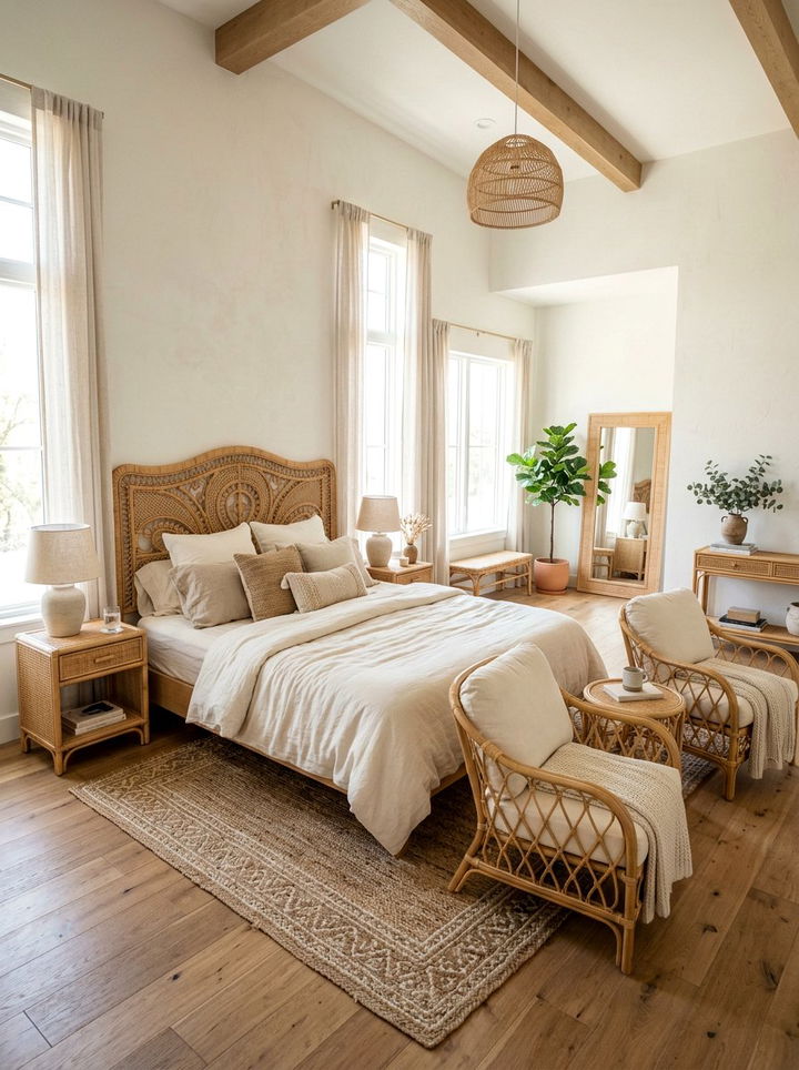 Woven Rattan Bedroom - 30 California casual bedroom ideas