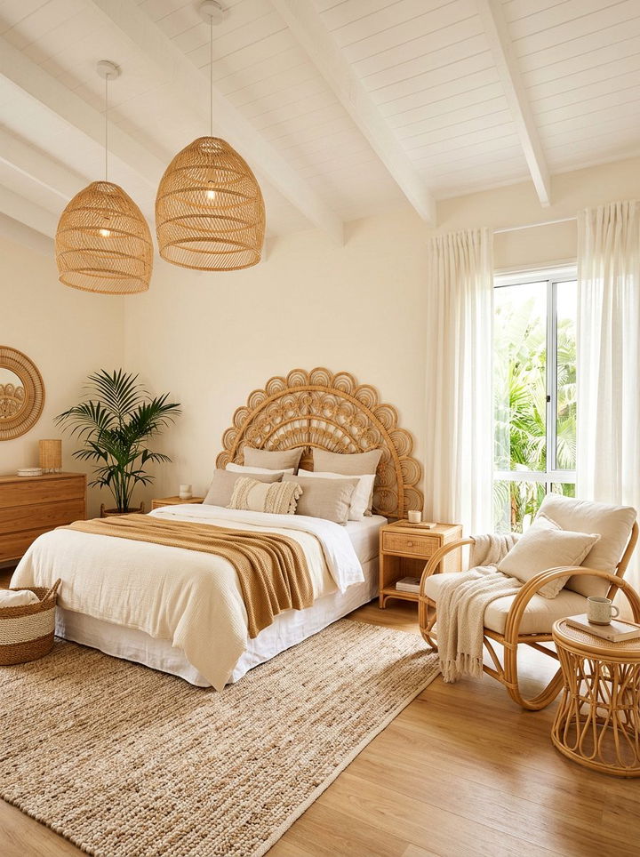 Woven Rattan Bedroom - 30 Balinese bedroom ideas