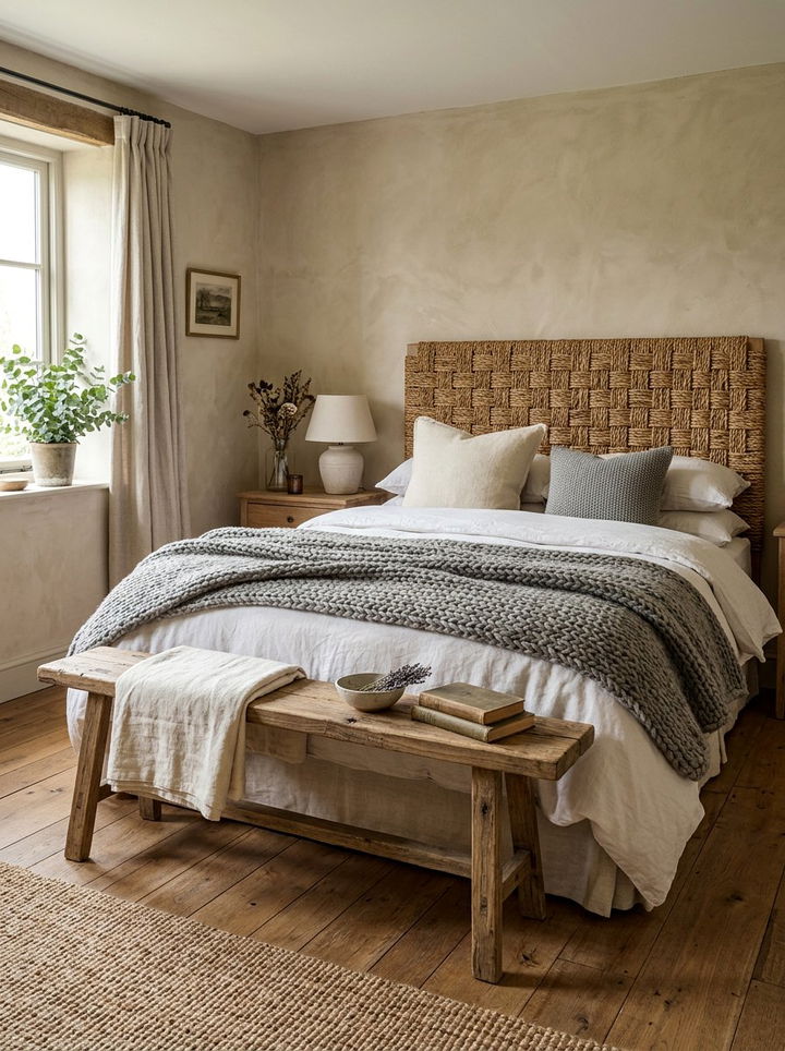 Woven Rattan Headboard - 30 bedroom rattan headboards