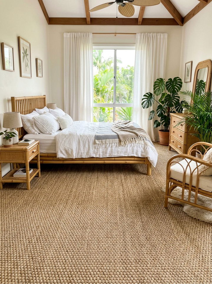 Woven Seagrass Bedroom Floor - 30 bedroom flooring ideas