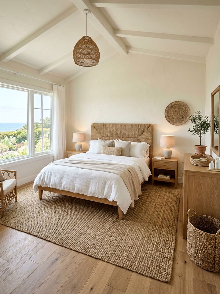 Woven Seagrass Bedroom - 30 ocean themed bedroom ideas