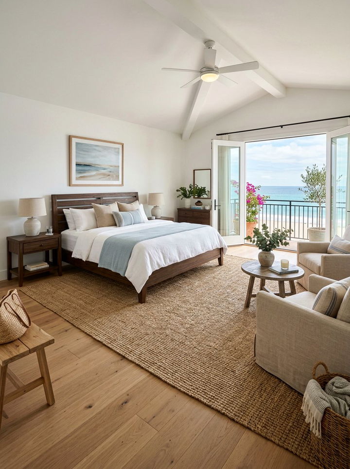 Woven Seagrass Rug - 30 woven bedroom ideas