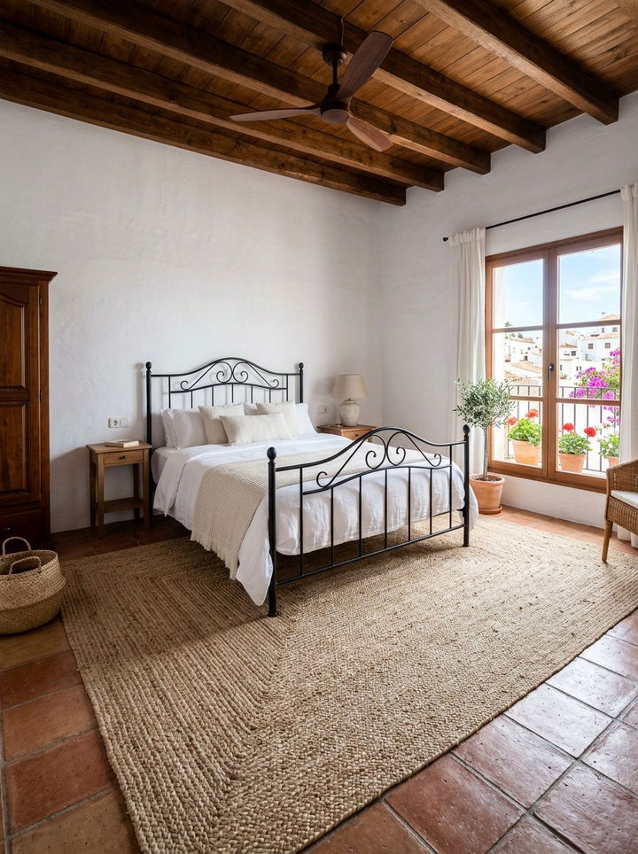 Woven Seagrass Rug - 30 Spanish bedroom ideas