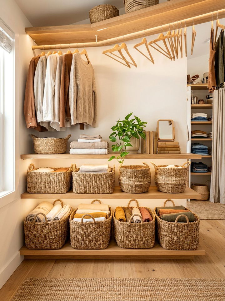 Woven Storage Baskets - 30 bedroom closet organizers