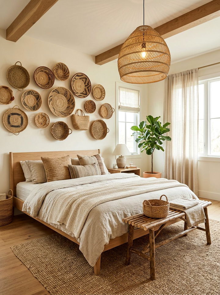 Woven Texture Bedroom - 30 beach house bedroom ideas