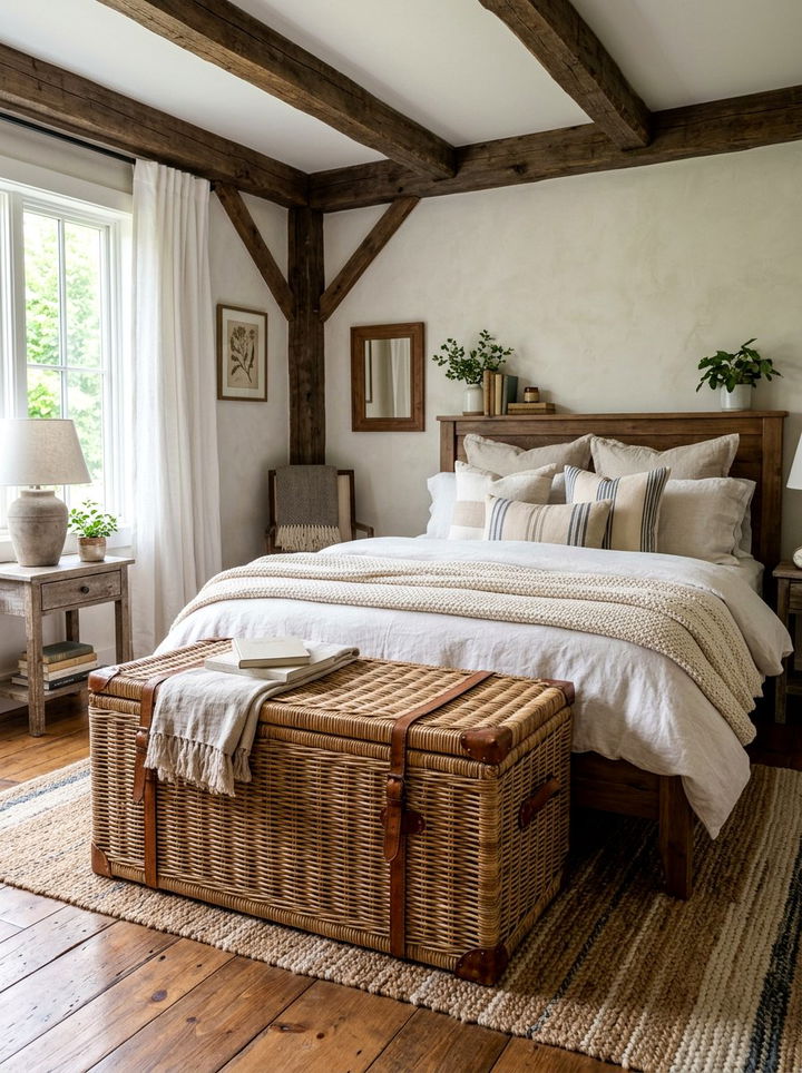 Woven Trunk - 30 woven bedroom ideas