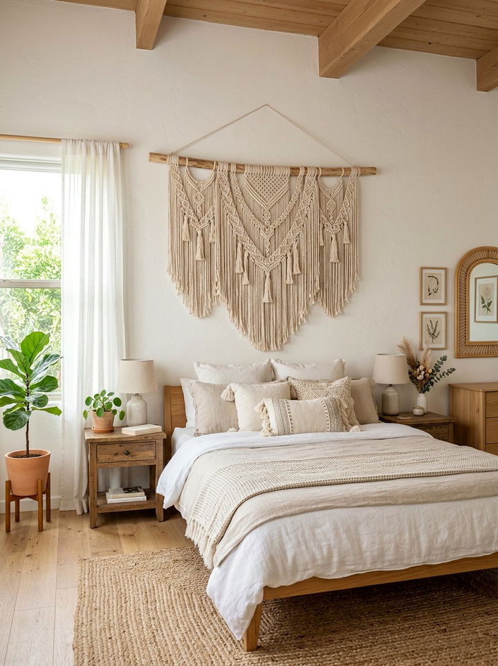 Woven Wall Hanging - 30 low cost bedroom ideas