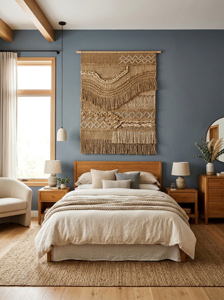 Woven Wall Hanging - 30 rattan bedroom ideas
