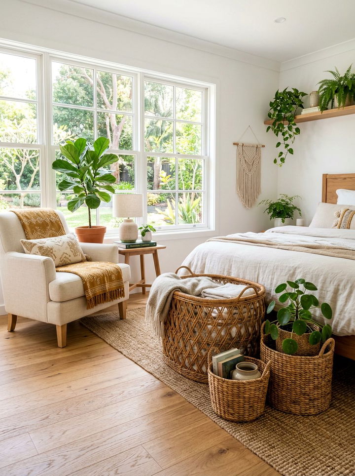 Woven Wicker Baskets - 30 bedroom storage boxes