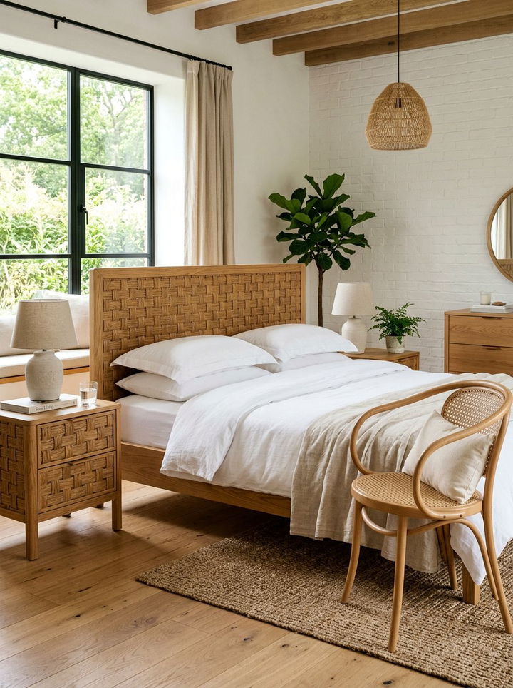 Woven Wood Bedroom - 30 handwoven bedroom ideas