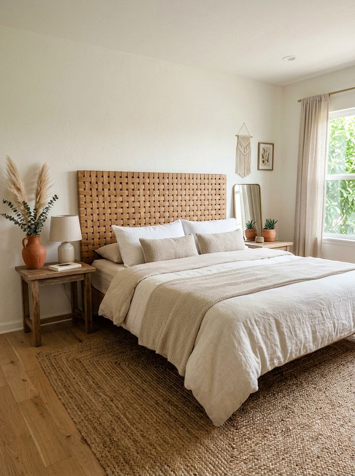 Woven Wood Headboard - 30 bedroom wooden headboards