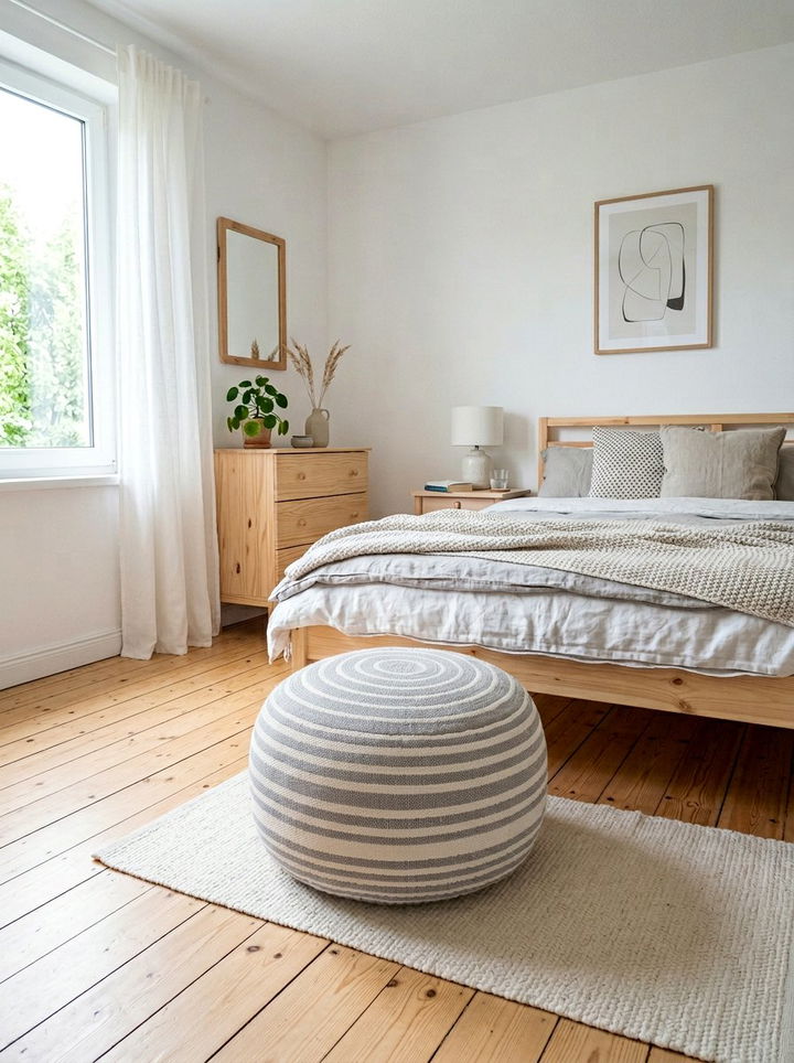 Woven cotton pouf - 30 bedroom poufs