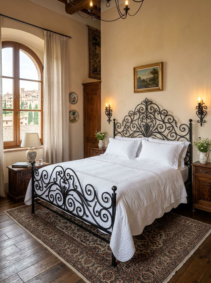 Wrought iron bed frame - 30 Italian bedroom ideas