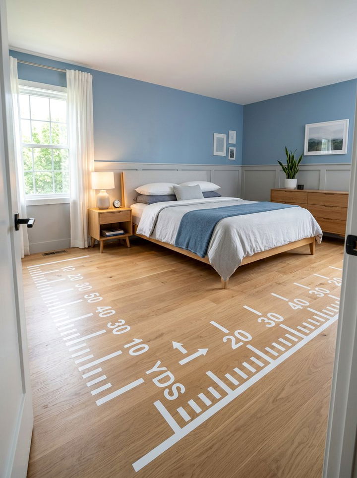 Yard Line Floor Decals - 30 football bedroom ideas