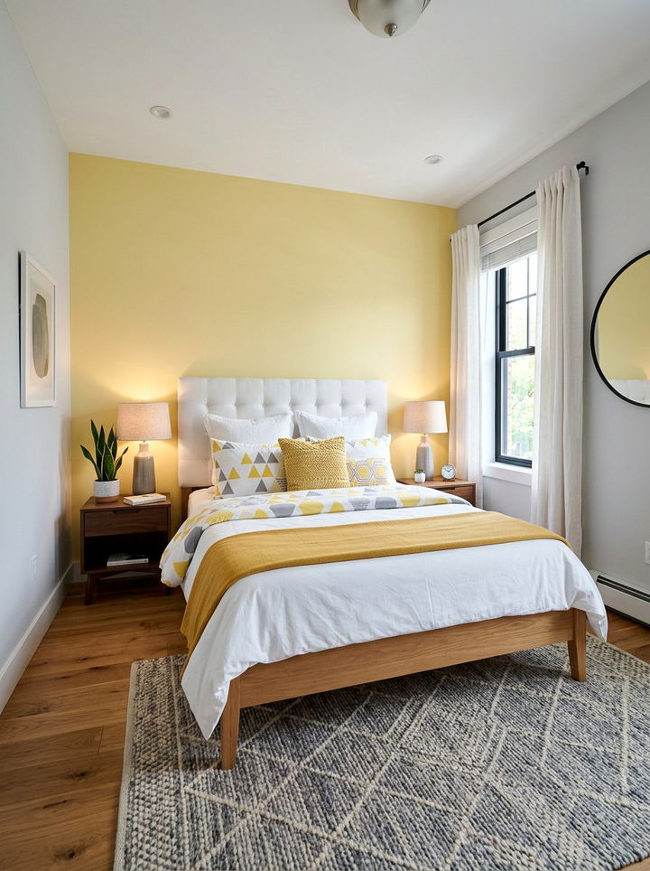Yellow Accent Wall Bedroom - 30 pale yellow bedroom ideas