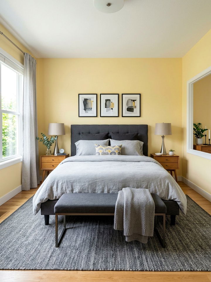 Yellow And Gray Bedroom - 30 pale yellow bedroom ideas