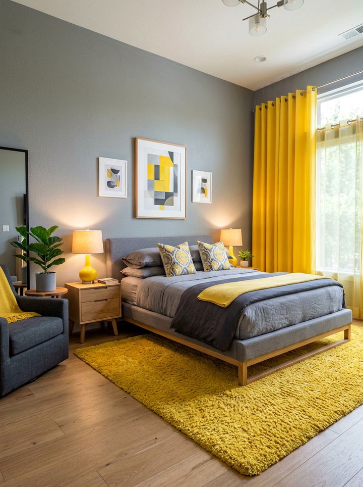 Yellow And Gray Bedroom - 30 yellow bedroom decor ideas