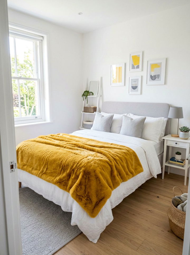 Yellow Faux Fur Throw - 30 bedroom faux fur throws