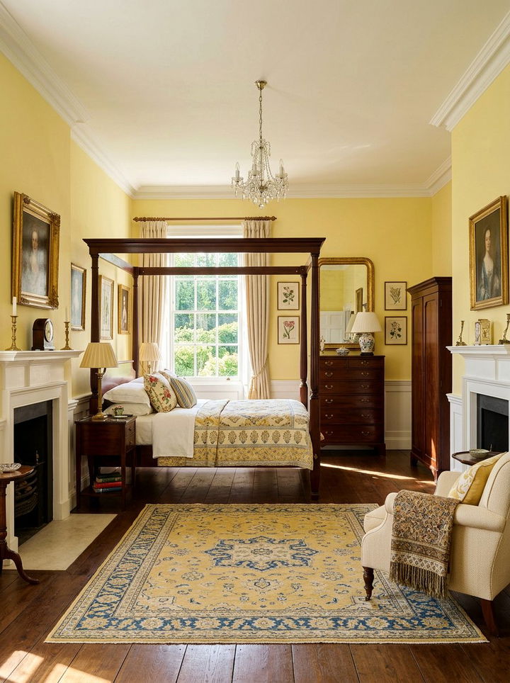 Yellow Georgian bedroom - 30 Georgian bedroom ideas