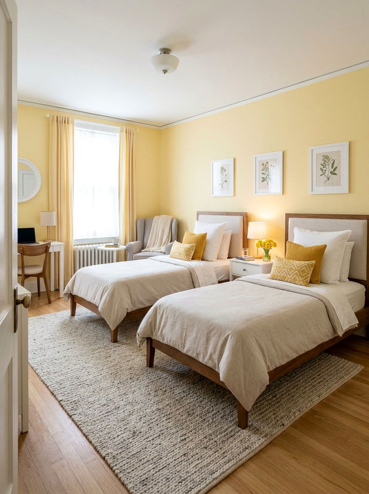 Yellow Guest Bedroom - 30 pale yellow bedroom ideas