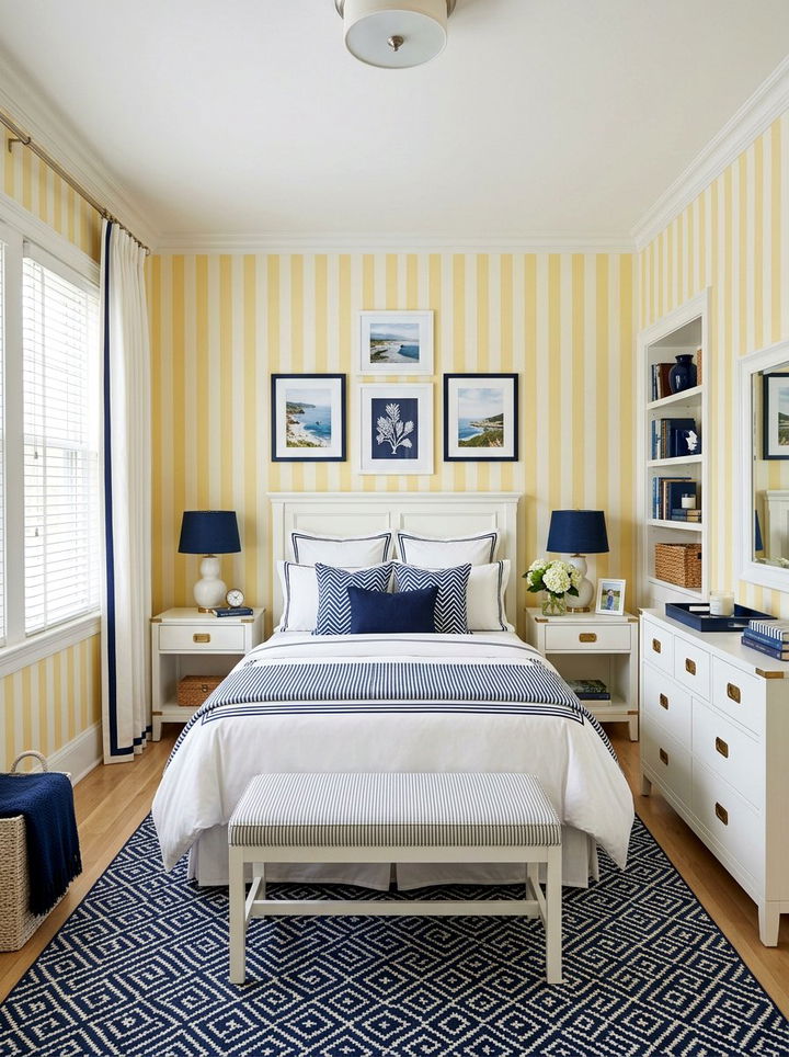 Yellow Striped Bedroom Decor - 30 yellow bedroom decor ideas