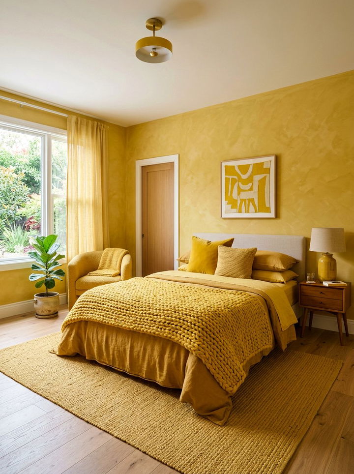 Yellow Textured Bedroom - 30 yellow bedroom ideas