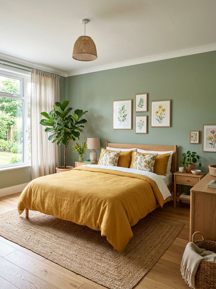 Yellow and Green Bedroom - 30 yellow bedroom ideas