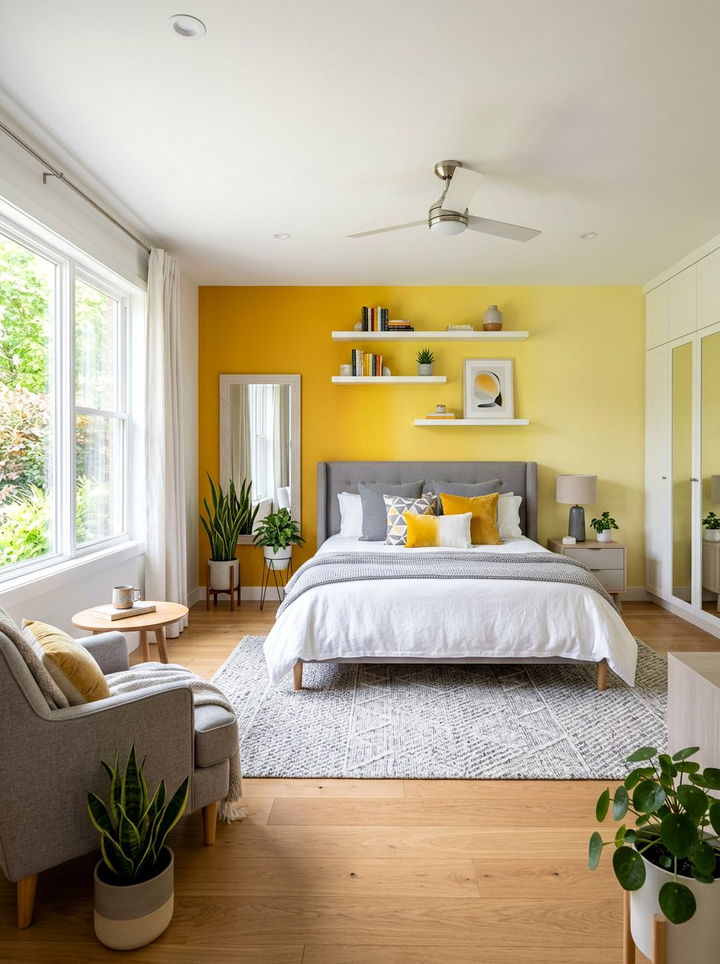 Yellow ombre wall bedroom - 30 bedroom ombre wall ideas