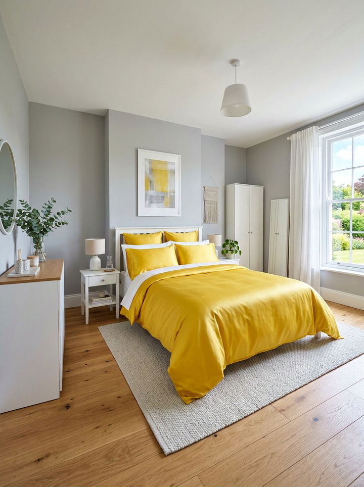 Yellow silk bedding - 30 bedroom silk bedding ideas