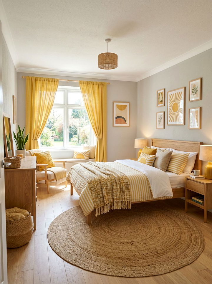 Yellow sun bedroom - 30 sky inspired bedroom color ideas