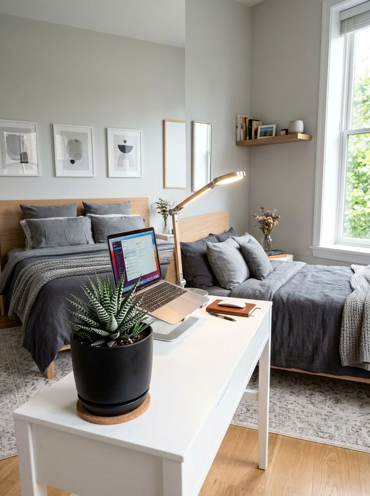 Zebra plant desk styling - 30 bedroom succulents