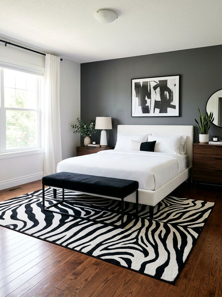 Zebra print bedroom - 30 safari bedroom ideas