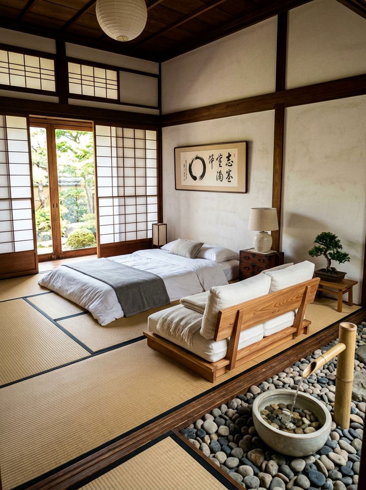 Zen Bedroom With Floor Level Loveseat - 30 bedroom loveseats