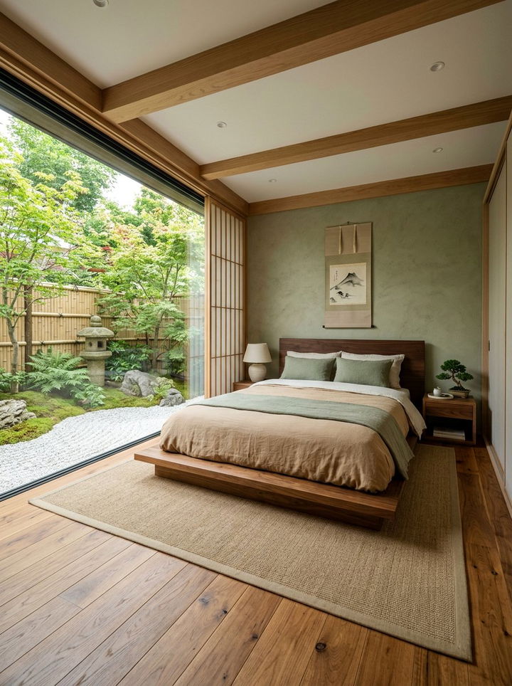 Zen Garden View Master Bedroom - 30 mansion bedroom ideas