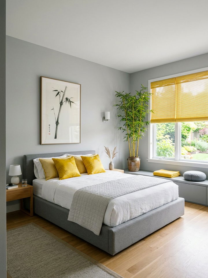 Zen Gray Bedroom Yellow Bamboo - 30 gray and yellow bedroom ideas