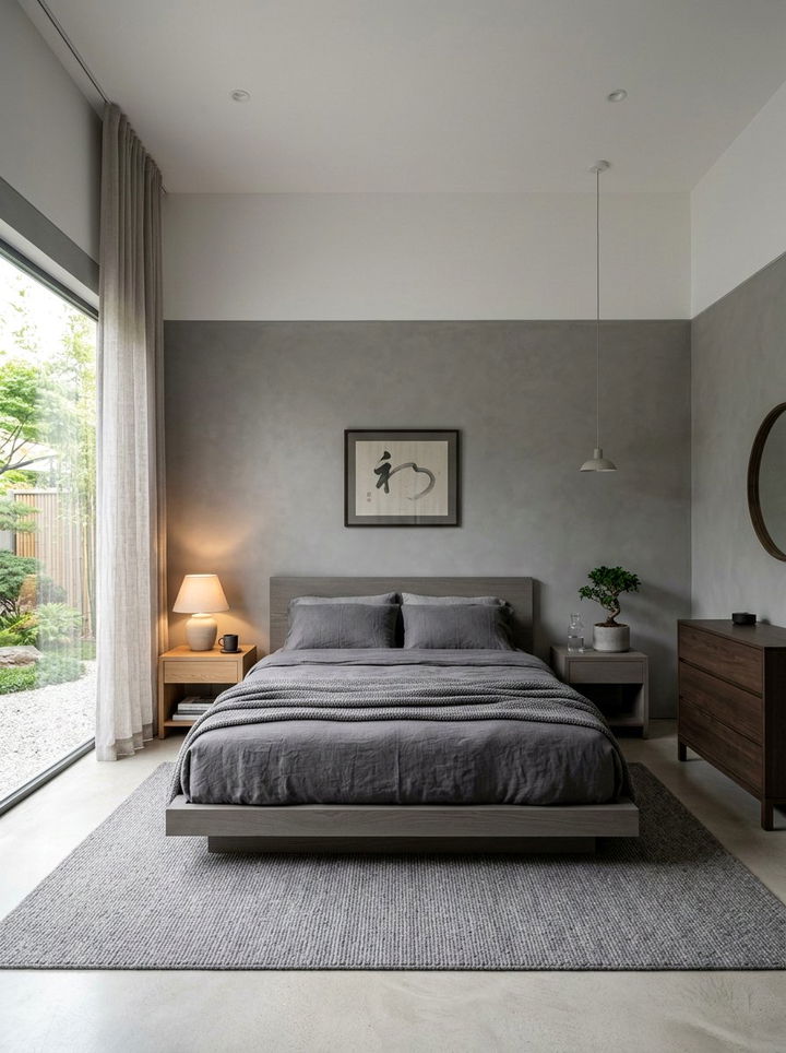 Zen Gray Minimalist Bedroom - 30 gray bedroom furniture ideas