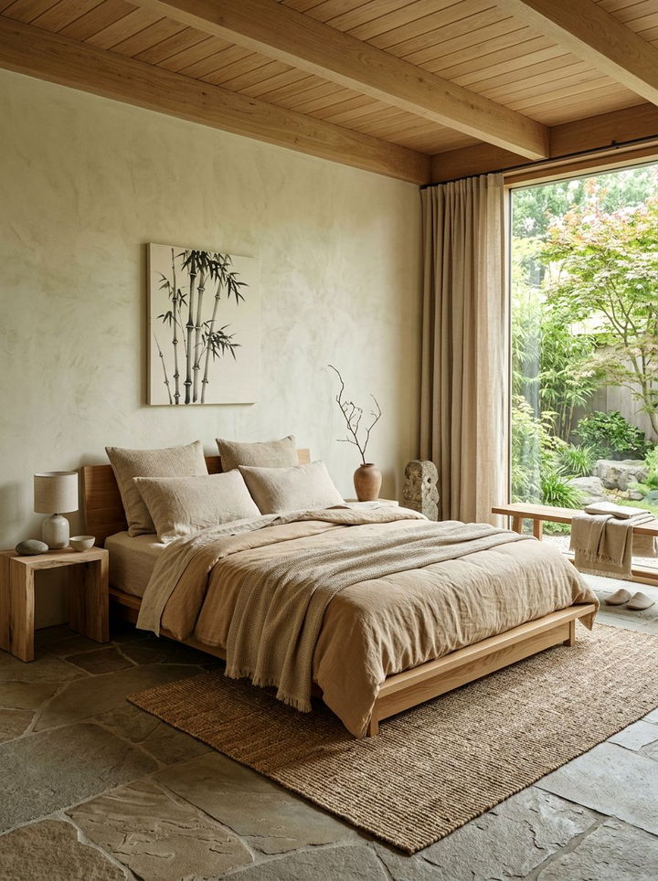 Zen Natural Fiber - 30 bedroom bed making ideas