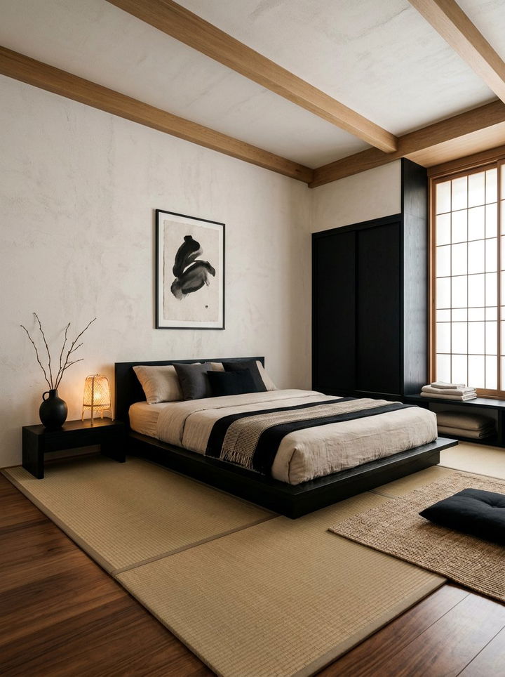 Zen black and beige bedroom - 30 black and beige bedroom color combo