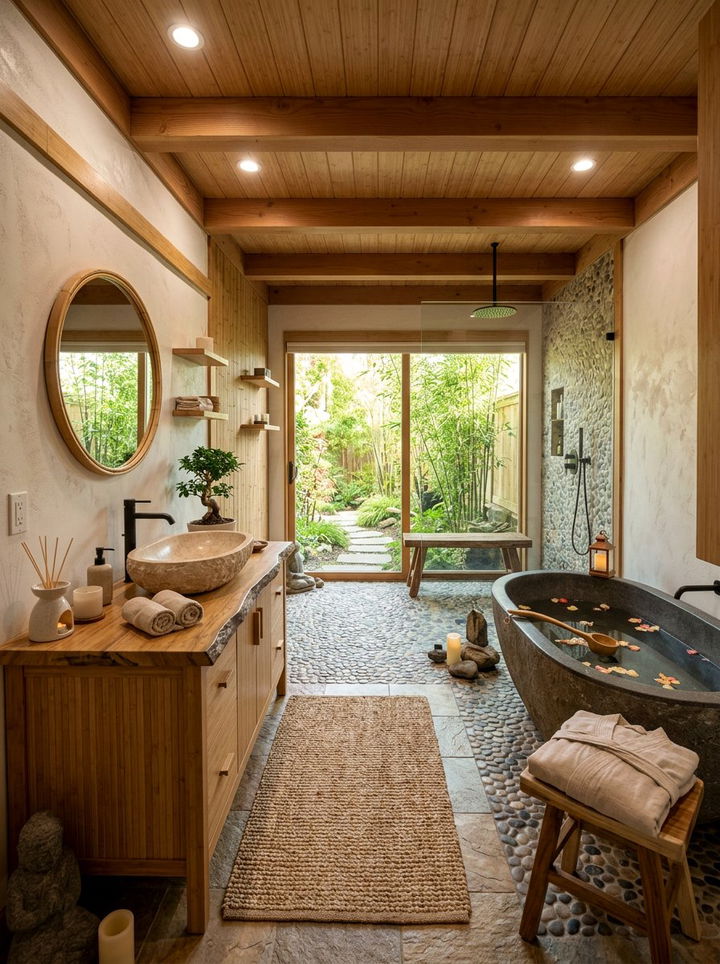 Zen inspired bathroom conversion - 30 bedroom to bathroom conversion ideas